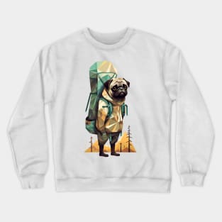 the pug goes on a hike Crewneck Sweatshirt